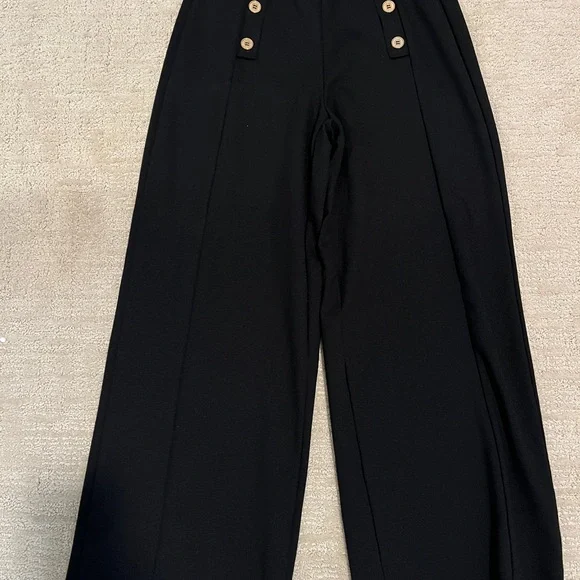 Saint + Sofia Chelsea Black Wide-Leg Pants - Picture 7 of 8